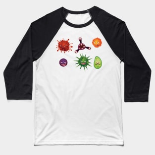 Cartoon Viruses Baseball T-Shirt